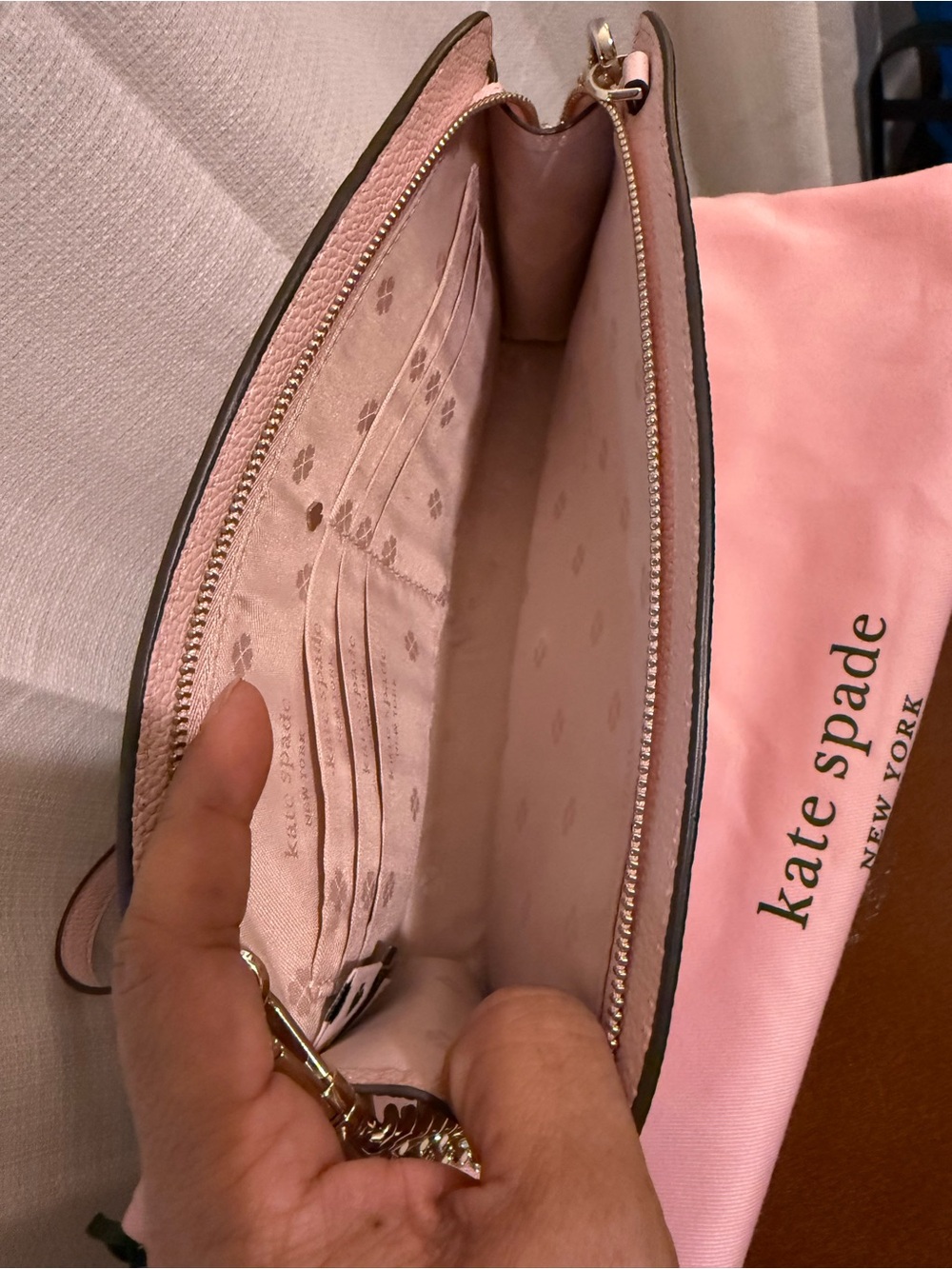 kate spade Pink Pebbled Leather Chain Crossbody - Picture 4 of 6